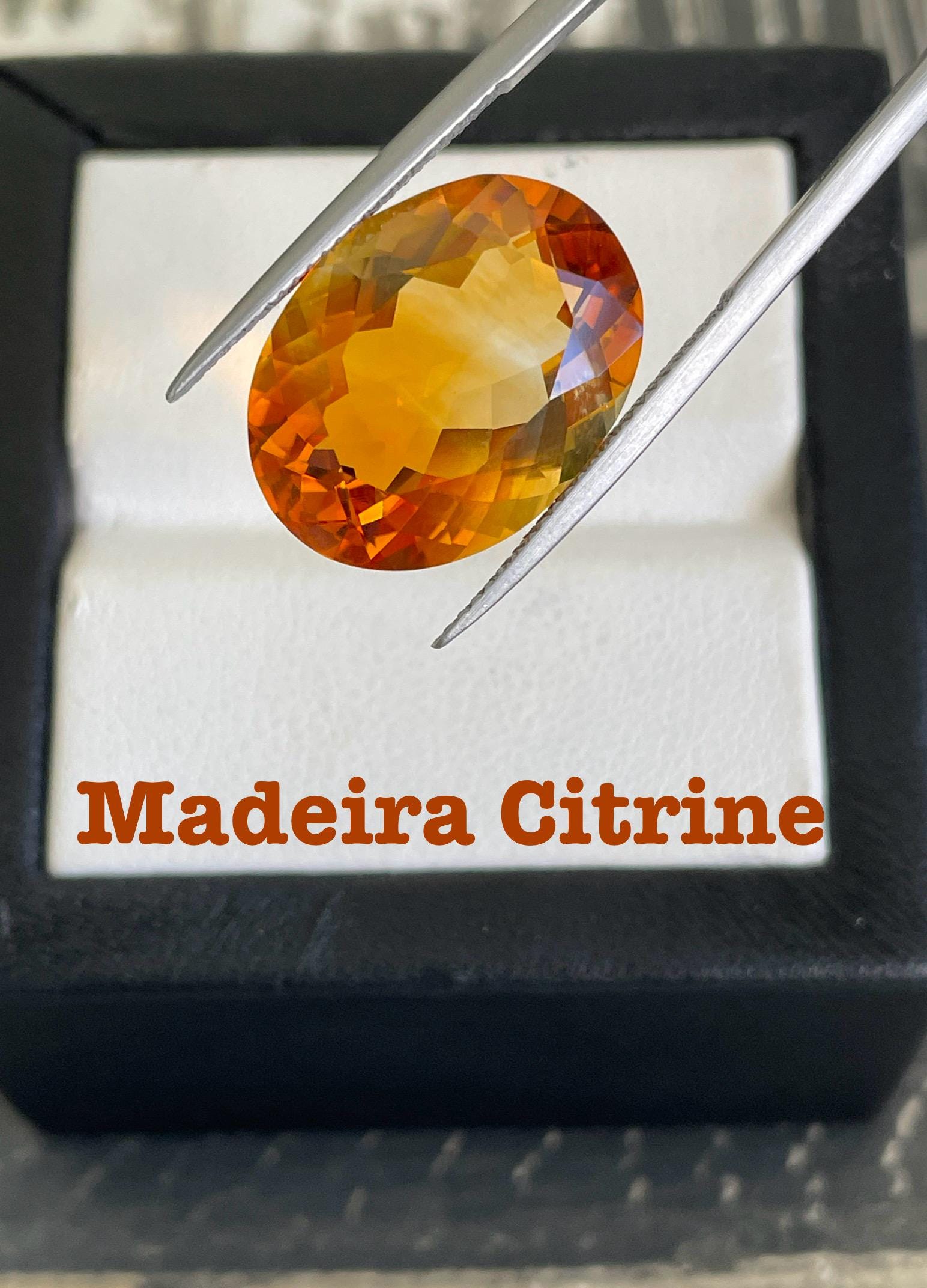 Ciondolo in argento Sterling 925 con citrino Madeira Ciondolo in argento Sterling 925 con citrino Madeira