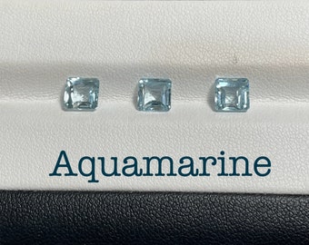 Beautiful Aquamarine set of three gems.100% natural.