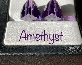 Beautiful pair of brioletted and drilled natural Amethyst.