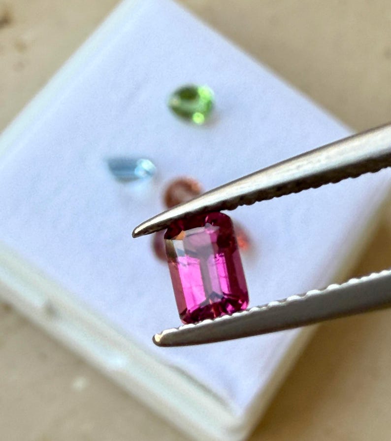 Rectangle Jems Spectacular Composition of Natural Gems: Spinel, Tsavorite, Aquamarine ...