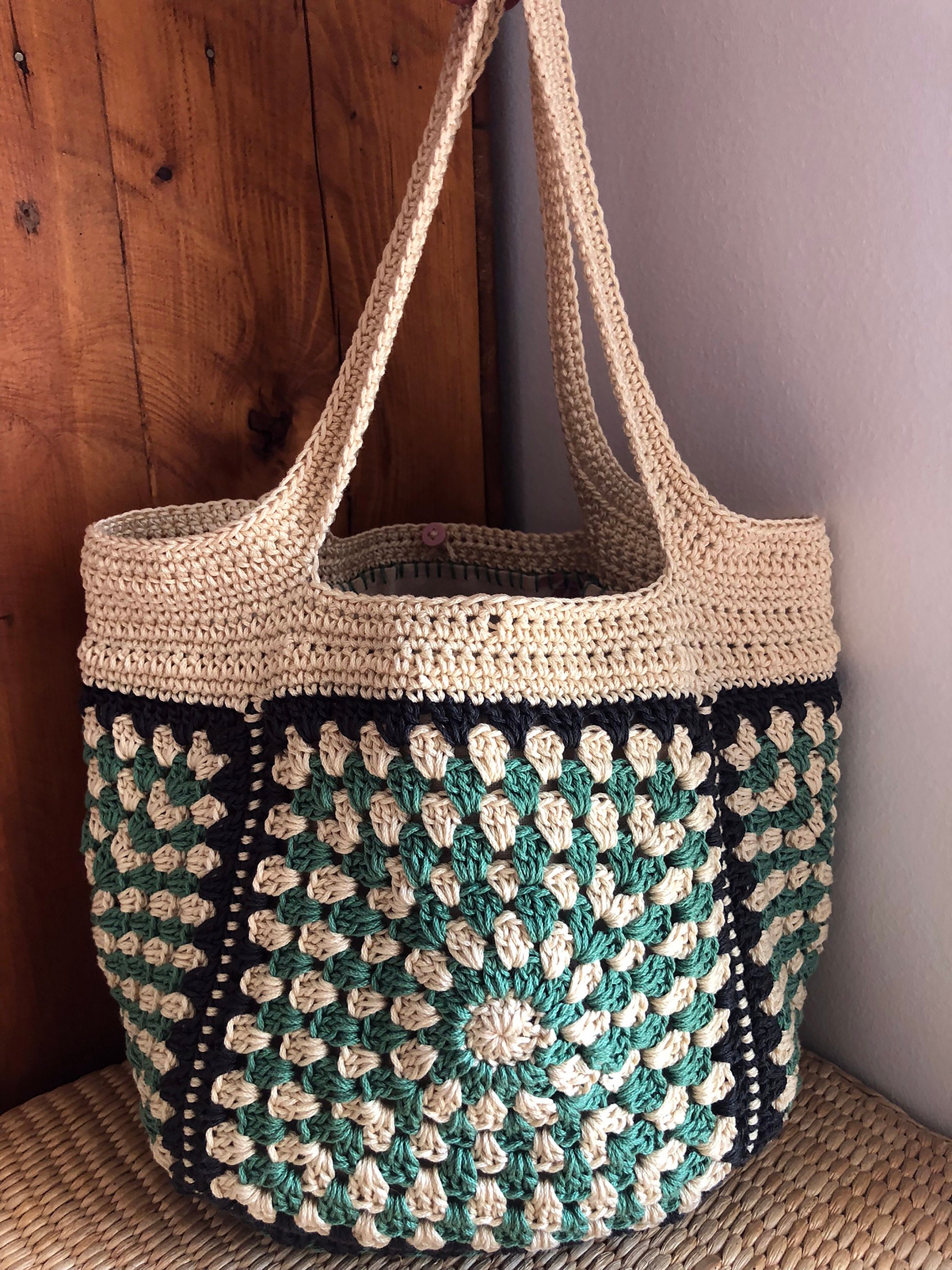 Granny Square Crochet Bag PDF PATTERN a Retro Style Bag for - Etsy