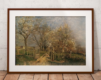 Pintura de paisaje de granja vintage: Arte mural campestre (Descarga digital)