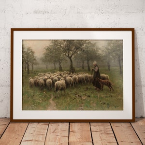 Sheep Painting | Farm Animal Print | Vintage Wall Decor PRINTABLE 028