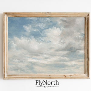 Neutral Winter Landscape Painting | Vintage Christmas Holiday Wall Art Printable Digital | 093