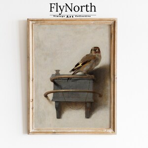 Vintage Bird Painting | Moody Still Life Art – Neutral Antique Wall Art Printable