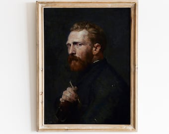 Vintage Man Portrait | Dark Moody Oil Painting – Antique Gentleman Printable