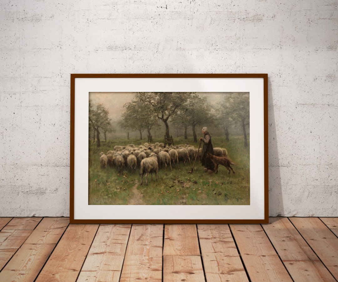 Sheep Painting | Farm Animal Print | Vintage Wall Decor PRINTABLE 028 ...