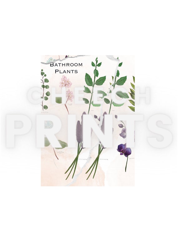 Bathroom Plants Art Printable | Etsy