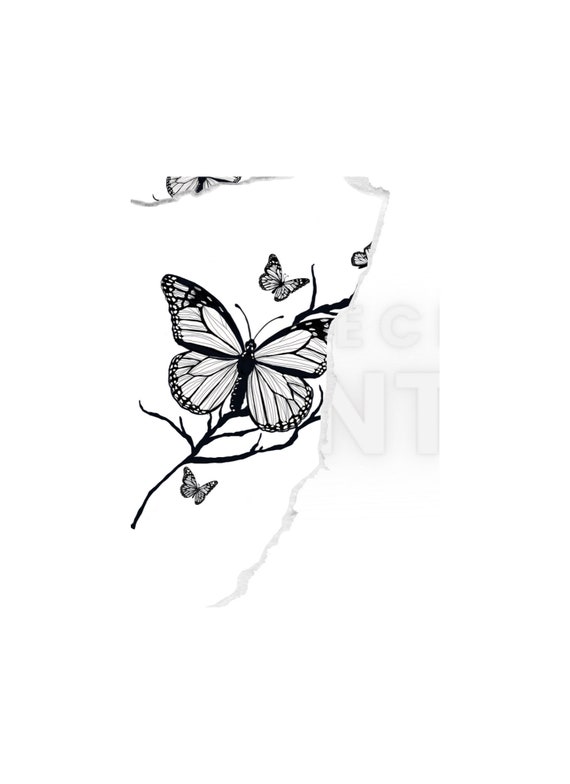 Butterfly Kisses Tattoo Design Download Printable Etsy