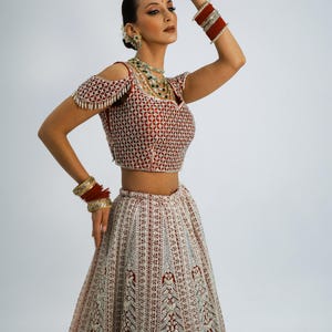 Bridal Lehenga Red Strawberry Color/ Heavy Net Lehenga/ Indian Wedding ...