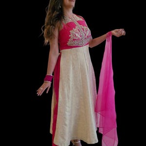 Indo Western Suit in Brocket with Thread Embroidery /indian wear/wedding wear/ dresses/gifts