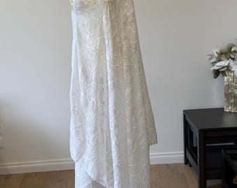 White Chikankari Cotton Dupatta | Handcrafted Traditional Indian Embroidery | Lightweight Ethnic Accessory