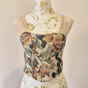 Handmade Floral Cotton Corset Top: Boho Chic Crop Blouse