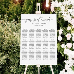 Modern Wedding Seating Chart, Your Seat Awaits Wedding Sign, Minimalist Seating Chart Sign, Wedding Table Plan, Wedding Chart Sign, WB KB 15