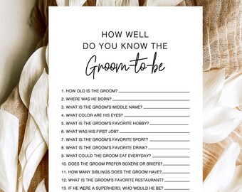 ¿Quién conoce mejor al novio?, ¿Qué tan bien conoces al novio?, ¿Qué tan bien conoces al novio?, Juego minimalista de trivia para despedida de soltera, ZF