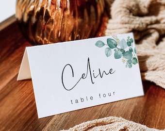 Escort Card Template, Printable Modern Wedding Escort Card, Place Card Template, Bohemian Wedding Place Card, Name Card Template, PC KG 13