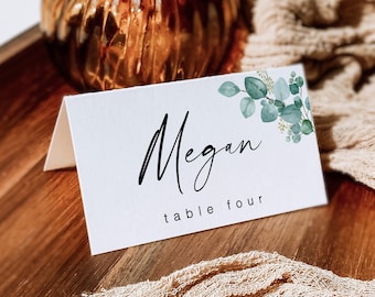 Name Card Template, Escort Card Template, Place Card Template, Bohemian Wedding Place Card, Printable Modern Wedding Escort Card, PC KA 13