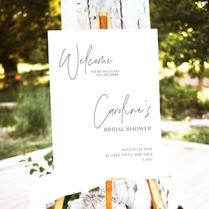 Druckbares Brautbrunch Willkommensschild, Minimalistisches Brautparty Poster Schild, Boho Brautparty Willkommensschild Vorlage, modernes Schild, WB KC 08