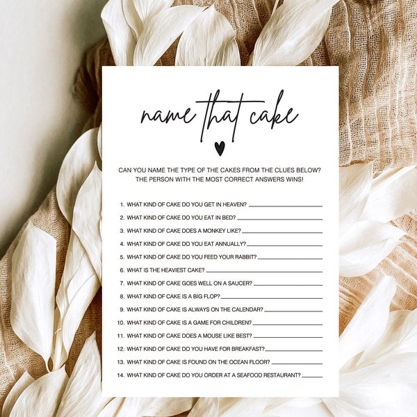 Name That Cake Game - Etsy