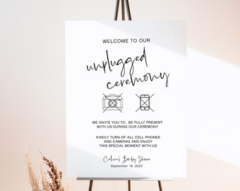 Modern Unplugged Baby Shower Sign, Baby Shower No Cell Phone Sign, Unplugged Baby Shower Sign, Unplugged Ceremony Baby Shower Sign, WY KG 32