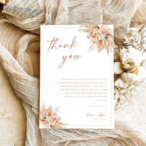 Tarjeta rústica de agradecimiento con servilleta para boda, tarjeta de agradecimiento plana, carta de agradecimiento para el menú de boda, carta de agradecimiento moderna, carta de agradecimiento por la configuración de la mesa, TY KA 11