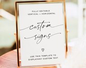 Custom Wedding Sign, Minimalist Custom Sign Template, Simple Modern Bridal Signage, Printable Wedding Sign Template, Simple Sign, RS KB 57