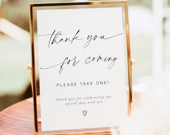 Baby Shower Thank You For Coming Sign, Minimalist Thank You Sign, Favors Sign Printable, Please Take A Favor Sign, Please Take 1, YS BB 58
