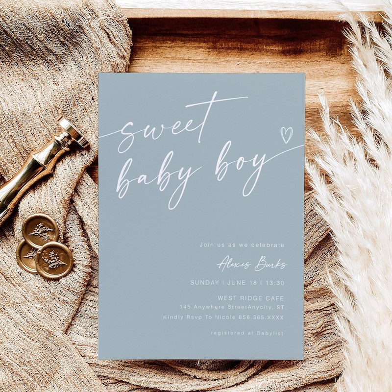 Baby Boy Shower Invitation Etsy
