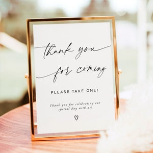 Baby Shower Thank You For Coming Sign, Minimalist Thank You Sign, Favors Sign Printable, Please Take A Favor Sign, Please Take 1, YS BB 58