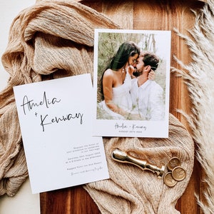 Moderne Hochzeitseinladung, Bild Hochzeitseinladung, Elegante Hochzeitseinladung, Bearbeitbare Hochzeitseinladungsvorlage, Basic Invite, NYC KG 01