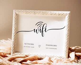 Znak kodu QR Wifi, Znak hasła Wifi, Edytowalny znak Wifi, Drukowany znak Wifi, Znak Wifi, Szablon znaku Wifi, Znak Be Our Guest, RS KM 144