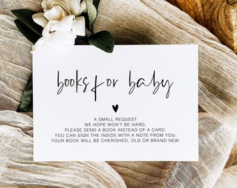 Minimalistyczne książki na kartkę dla dziecka, neutralny pod względem płci baby shower, boho baby shower, książki na kartkę dla dziecka, nowoczesna wkładka do prośby o książkę YS BG 204