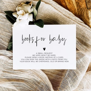Carte de voeux minimaliste pour baby shower, carte de naissance neutre entre les sexes, carte de baby shower bohème, carte de livres pour carte de bébé, livret moderne à insérer YS BG 204