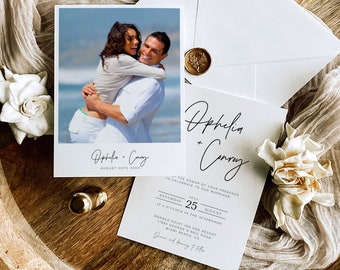 Picture Wedding Invite, Editable Wedding Invitation Template, Modern Wedding Invitation, Photo Wedding Invitation, Basic Invitation NV KC 20