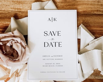 Save The Date Invite, Elegant Save The Date Card, Save The Date Template, Editable Save Our Date Card, Custom Design Save Our Date STD KA 10