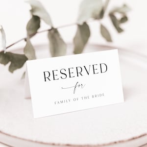 Szablony znaków Reserved, drukowane minimalistyczne znaki Reserved na ślub, luksusowa karta Reserved na ślub, edytowalny znak Reserved DIY, RES KA 05