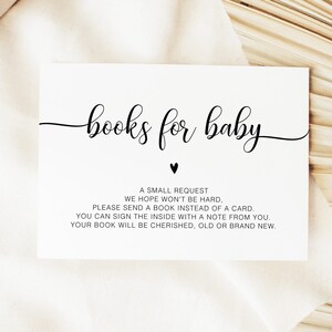 Minimalistische boeken voor babykaart, genderneutrale babyshower, boho babyshowerkaart, boeken voor babykaart, modern boekverzoek invoegen YS BM 204
