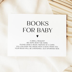 Cartão de chá de bebê boho, cartões minimalistas de livros para bebês, chá de bebê neutro em termos de gênero, cartões de livros para bebês, inserção de solicitação de livro moderno YS BZ 204