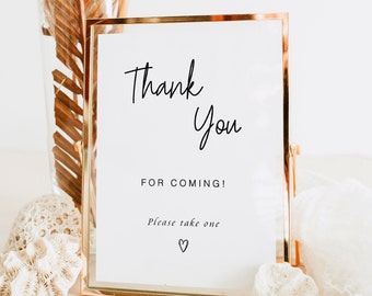 Template Baby Shower Sign, Baby Shower Thank You Sign, Modern Baby Shower Thank You Sign, Editable Thank You Favors Sign, Instant, YS BF 58