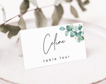 Place Card Template, Bohemian Wedding Place Card, Name Card Template, Escort Card Template, Printable Modern Wedding Escort Card, PC KC 13