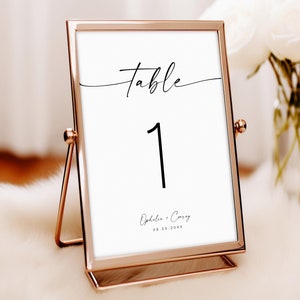 Editable Table Numbers Template, Minimalist Wedding Table Numbers, Printable Table Numbers, Simple Table Numbers, Table Numbers, TN KA 17