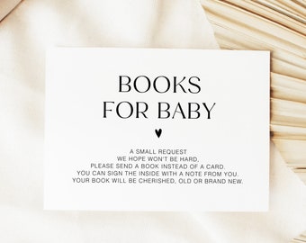 Karta na baby shower w stylu boho, minimalistyczne książki na kartę dla dziecka, neutralne płciowo baby shower, książki na kartę dla dziecka, nowoczesna wkładka na prośbę o książkę YS BZ 204