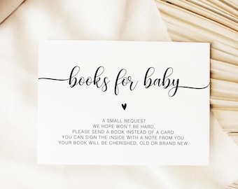 Minimalistyczne książki na kartkę dla dziecka, neutralny pod względem płci baby shower, boho baby shower, książki na kartkę dla dziecka, nowoczesna wkładka do prośby o książkę YS BM 204