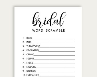 Wort Buchstaben-Rätsel, Brautdusche Puzzle, Instant Download Brautdusche Puzzle, Hochzeitswort, Brautdusche Aktivität, Paare, 210