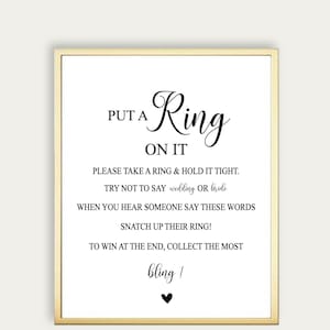Don&#39;t Say Bride Bridal Shower Game, Take A Ring Game, Wedding Ring Game, Don&#39;t Say Bride Or Wedding Game, Instant Download Bridal Game, 210