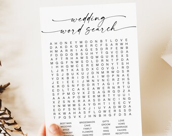 Bridal Shower Word Search Game, Minimal Word Search Game, Minimalist Bridal Shower Word Find Game, Bachelorette Party Game, Word Puzzle, ZA