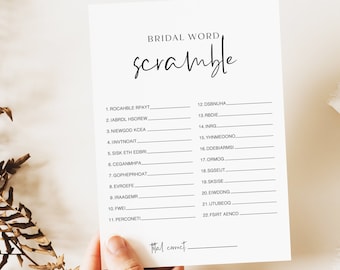Leuk bruids woord scramble spel, vrijgezellenfeest vrijgezellenfeest spel, woord scramble vrijgezellenfeest spel, instant download woord scramble spel, ZG