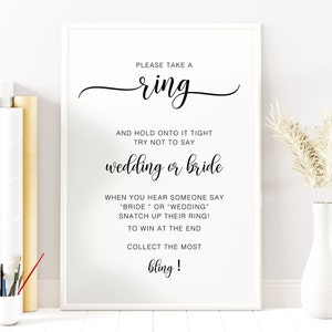 Put A Ring Bridal Shower Game, Couples Shower Ring Game, Don&#39;t Say Bride, Put A Ring On It Bachelorette Party Game, Don&#39;t Say Bride Game, ZM