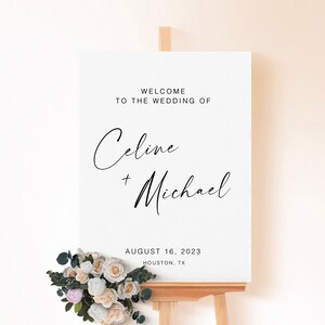 Willkommensschild für die Hochzeit, Elegantes Willkommensschild für die Hochzeit, Minimalistisches Willkommensschild für die Hochzeit, Bearbeitbares Willkommensschild für die Hochzeit, WB KA 34