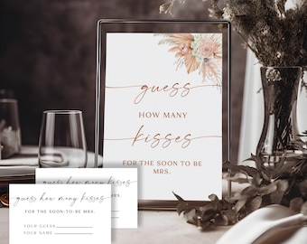 Guess How Many Kisses For The Soon-To-Be Mrs, Guess How Many Kisses Bridal Shower Game, Hershey Kisses Game, Green Printable Candy Game, bZA